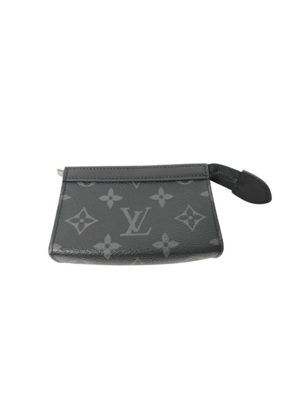 Louis Vuitton Coin Case Pochette Cles Voyage Black Monogram Eclipse Purse Silver